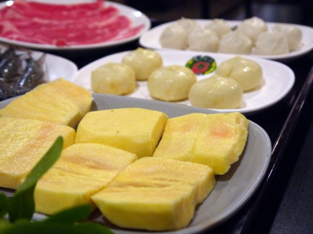 raw sweet potato at Tian Xiang Huwei Hot Pot