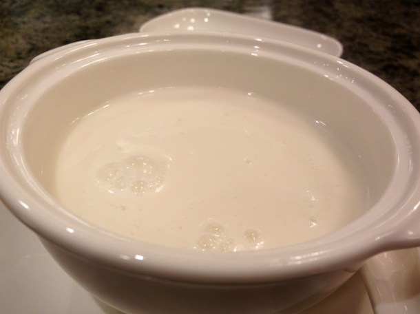 almond milk with deep fried dough stick at shin yeh