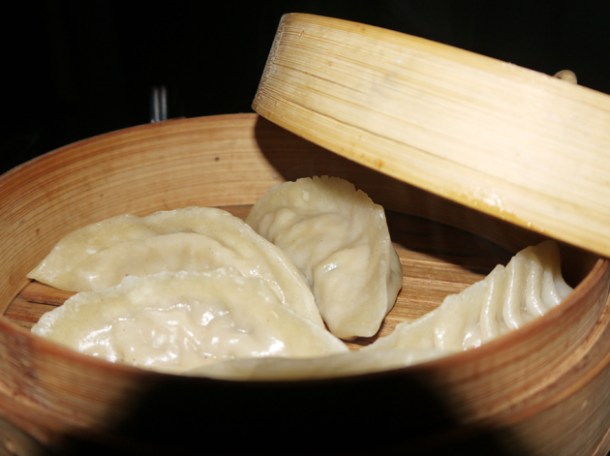 steamed pork and beef mandu dumplings at kimchi princess
