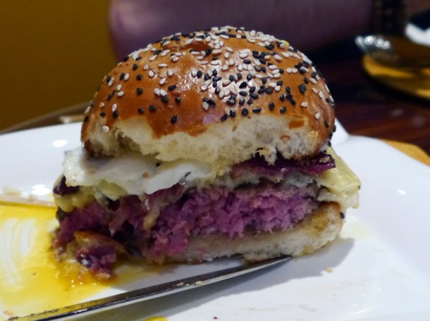 rare farm burger at gordon ramsay burgr
