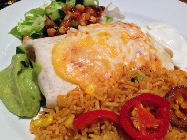 chicken burrito at chico bandito