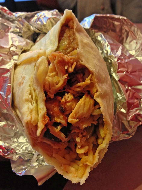chicken burrito at el mexicana