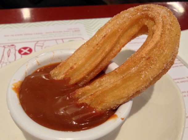 churros with chocolate sauce at lupita