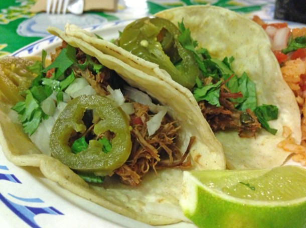 beef tacos at picante grill