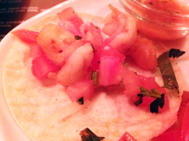prawn tacos from tacuba