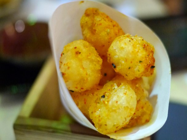 baby crispy prawns at inamo piccadilly