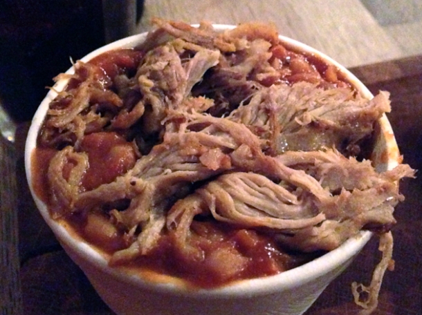 pulled pork beans at red dog saloon