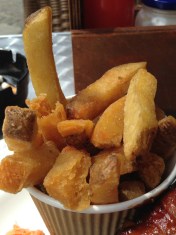 triple cooked chips at bbq whiskey beer