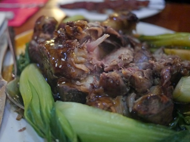 braised pork hock in brown sauce at oriental dragon