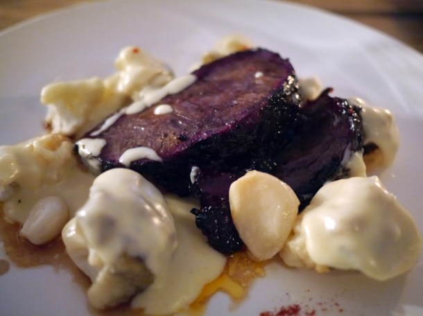 peppered ox cheek with cauliflower cheese at smokehouse