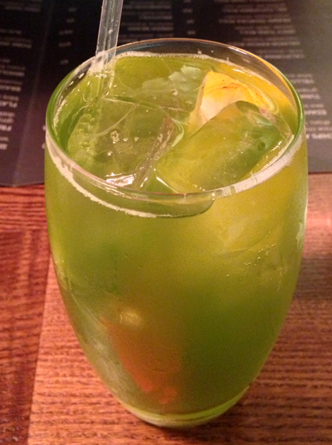 shiso and tarragon soda at flesh and buns