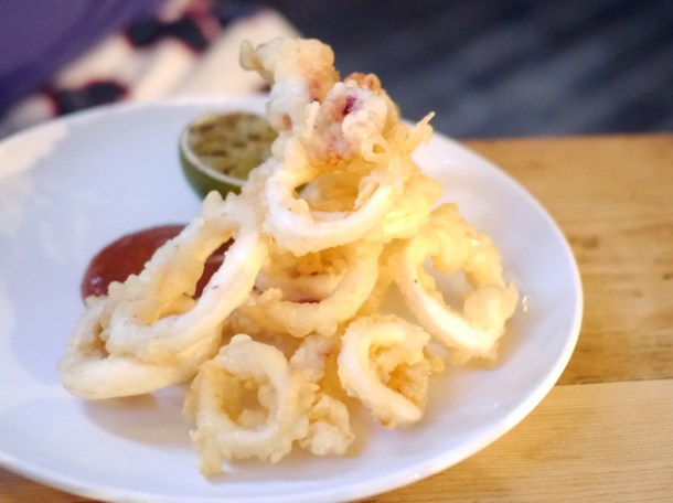 squid with romesco sauce at smokehouse