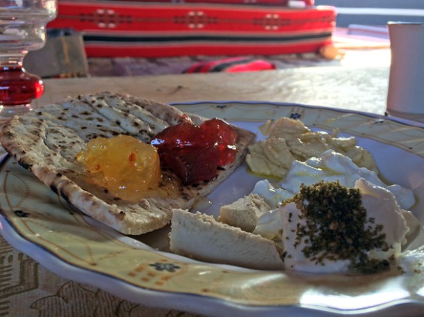 desert breakfast in wadi rum