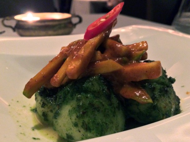 scallop tikka starter at the red fort