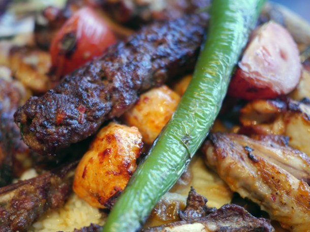 lamb kofte, chicken shish and chicken wings at devran