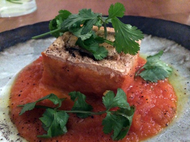 stuffed tofu in tomato sauce at house of ho