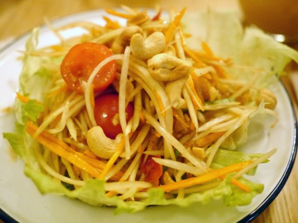 papaya salad at rosa's cafe carnaby street
