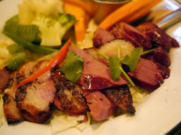 smoked duck at rosa's cafe carnaby street