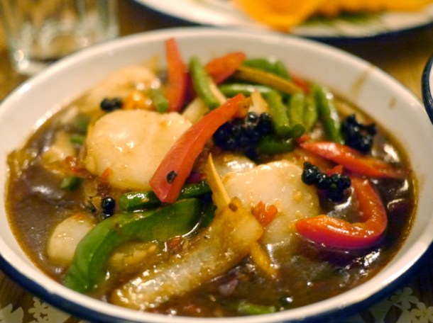 spicy scallops at rosa's cafe carnaby street