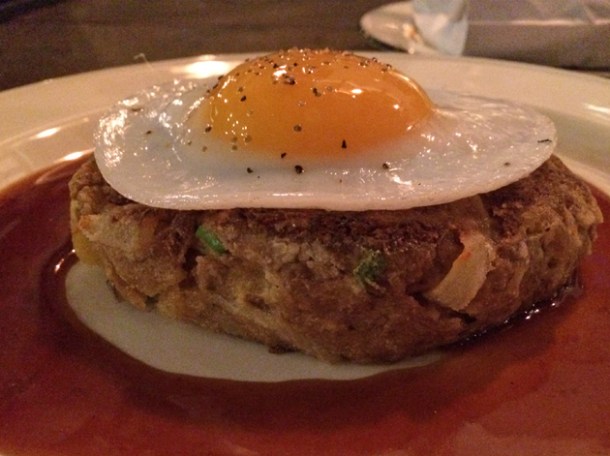 beef hash with duck egg at q grill