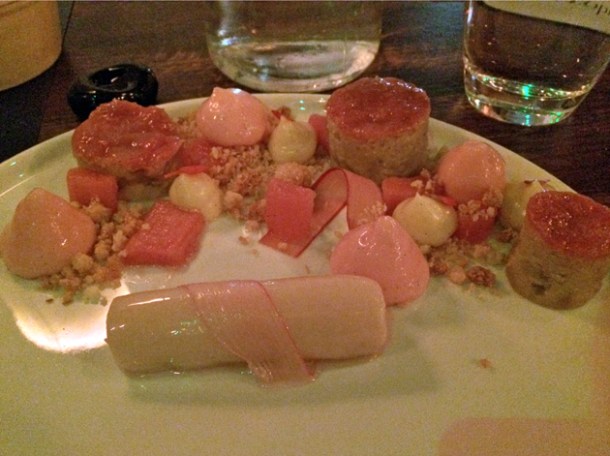 rhubarb dessert at kurobuta