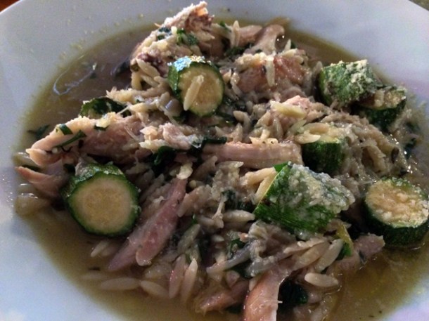 braised duck with courgettes and orzo at rawduck