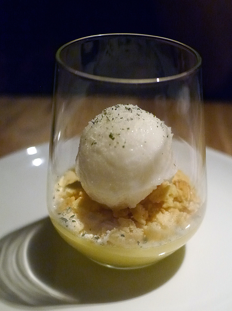 cava and lemon sorbet at bilbao berria