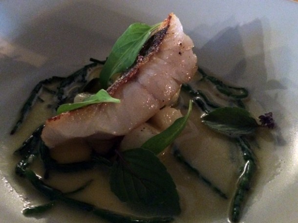 pollock with potatoes and samphire at heirloom crouch end