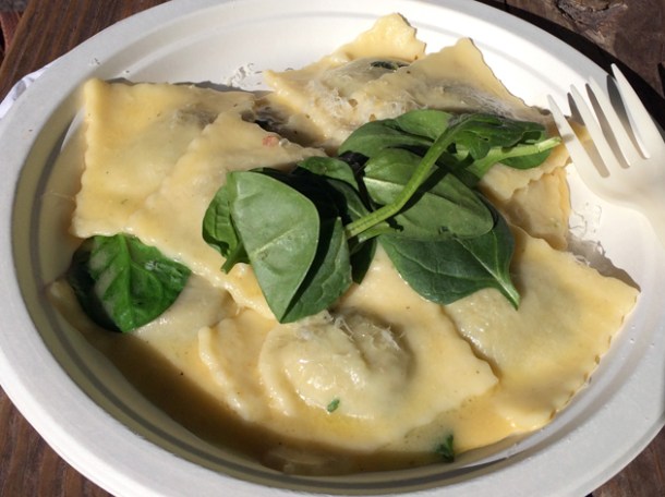 roasted pumpkin ravioli with spinach from pasta e basta