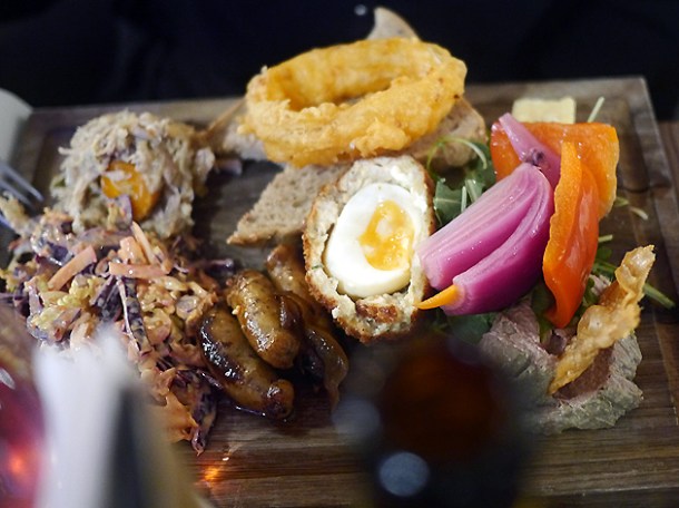 ploughman's dinner at whyte and brown