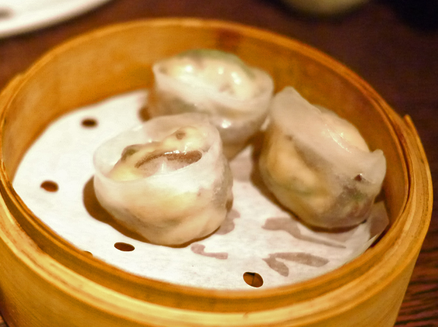 salmon dumplings at shanghai blues