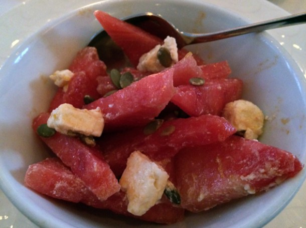 watermelon and feta salad at the providores