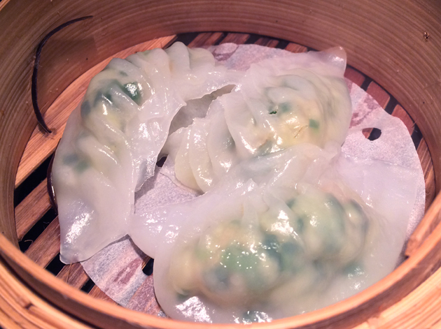 beef and chive dumplings at dim t