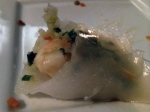 inside leek and prawn dumpling at courtesan