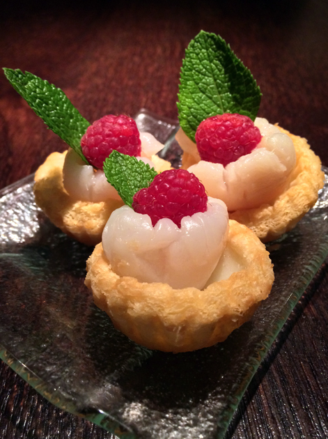 lychee yogurt tarts at plum valley