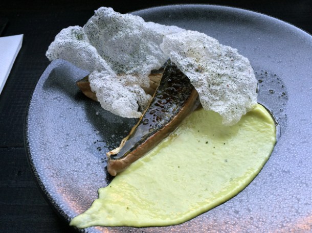 mackerel, whey and avocado at sixty four degrees london
