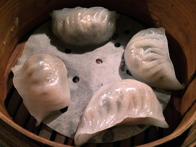 mushroom and truffle dumplings at opium