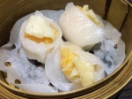 prawn and scallop dumplings at suki