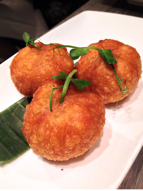 roasted duck and pumpkin puff at yauatcha