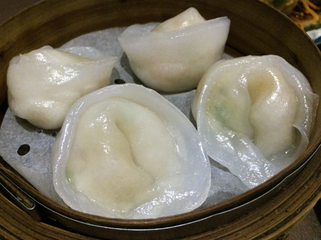 scallop, prawn and asparagus dumplings at phoenix palace