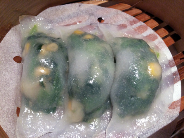 spinach vegetable dumpling at pearl liang