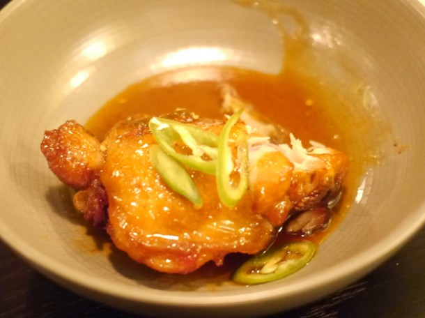 sticky chicken thigh at tredwells