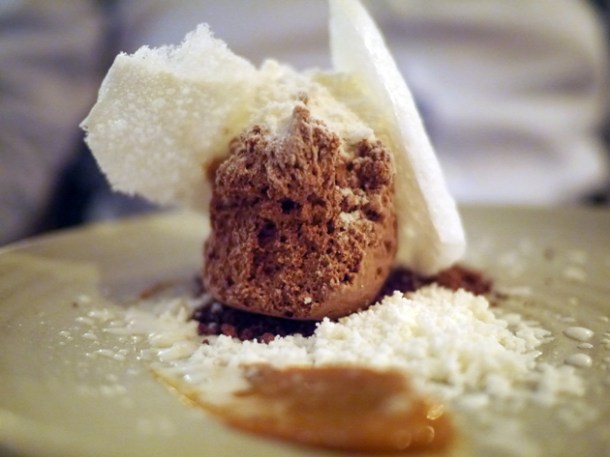 frozen chocolate fondant with dulce de leche and milk at the manor clapham