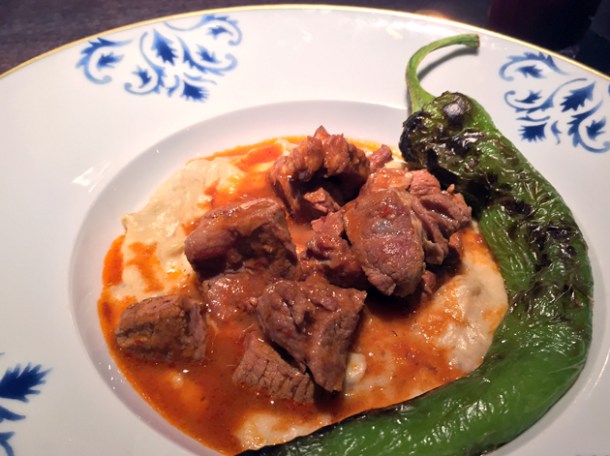 lamb stew with aubergine puree at babaji pide