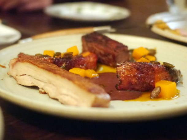 pork belly at the manor - the dairy