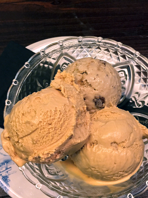 salted caramel and christmas pudding ice cream at hotbox