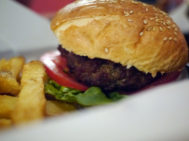 burger at ruby jean's diner at the royal george