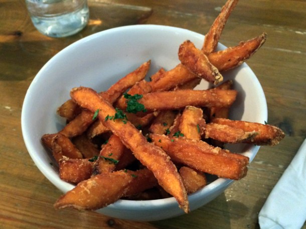 sweet potato fries at the thirsty bear