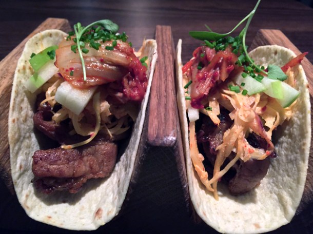 pork belly tacos at jinjuu