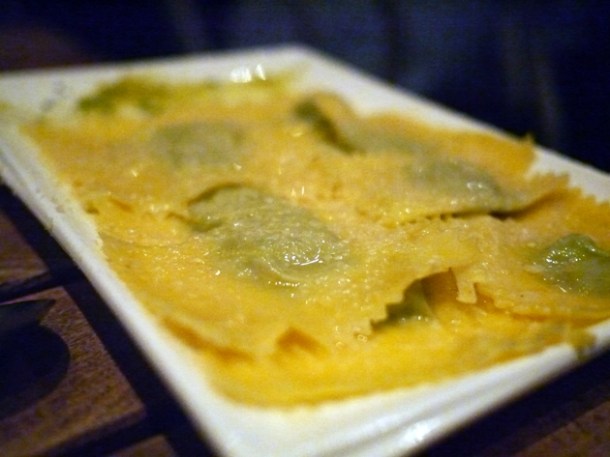 ricotta and spinach ravioli with parmesan at in parma